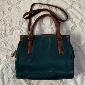 Fossil satchel with crossbody strap